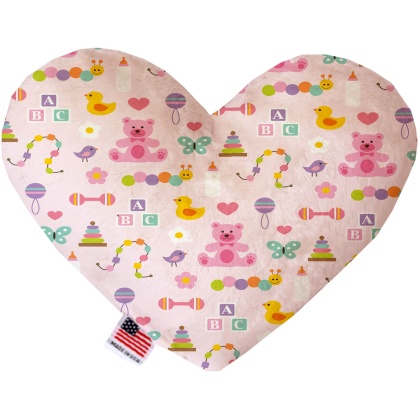 Baby Girl 6 inch Canvas Heart Dog Toy