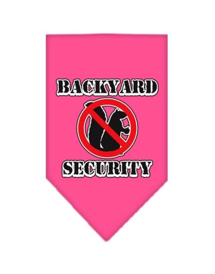 Backyard Security Screen Print Bandana Bright Pink Large