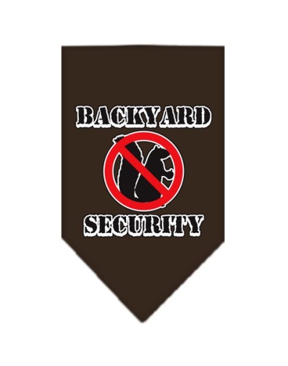 Backyard Security Screen Print Bandana Cocoa Large