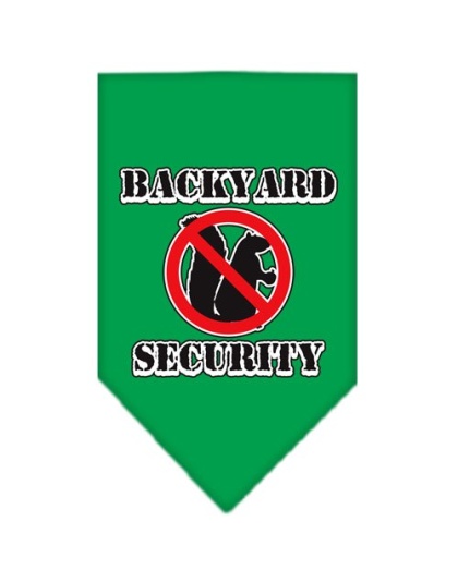 Backyard Security Screen Print Bandana Emerald Green Large