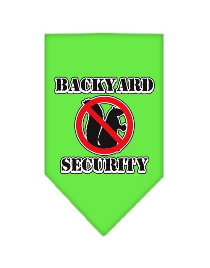 Backyard Security Screen Print Bandana Lime Green Large