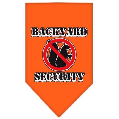 Backyard Security Screen Print Bandana Orange Large