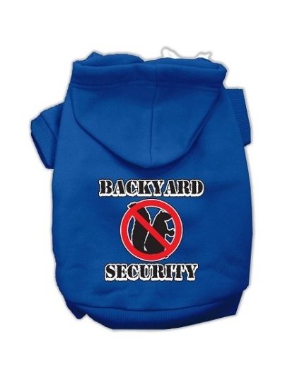 Backyard Security Screen Print Pet Hoodies Blue L