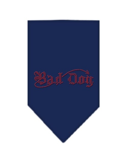 Bad Dog Rhinestone Bandana Navy Blue large