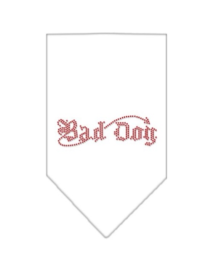 Bad Dog Rhinestone Bandana White Large