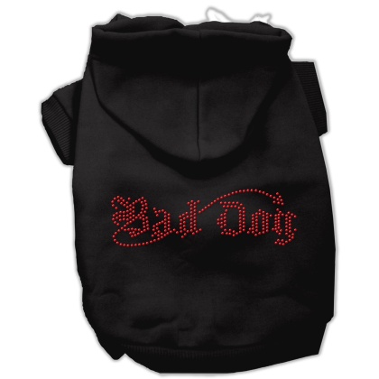 Bad Dog Rhinestone Hoodies Black L