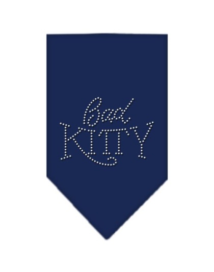 Bad Kitty Rhinestone Bandana Navy Blue large