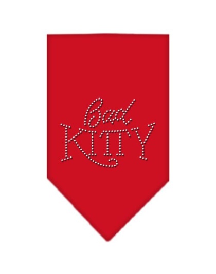 Bad Kitty Rhinestone Bandana Red Large