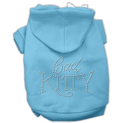 Bad Kitty Rhinestud Hoodie Baby Blue L