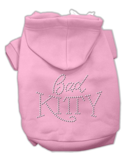 Bad Kitty Rhinestud Hoodie Pink L