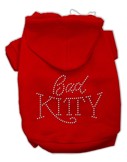 Bad Kitty Rhinestud Hoodie Red L