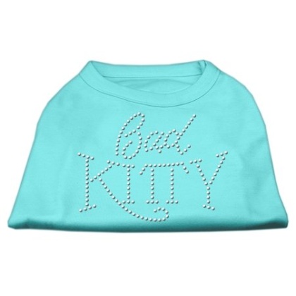 Bad Kitty Rhinestud Shirt Aqua L