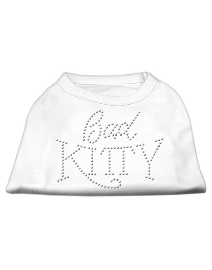 Bad Kitty Rhinestud Shirt White L