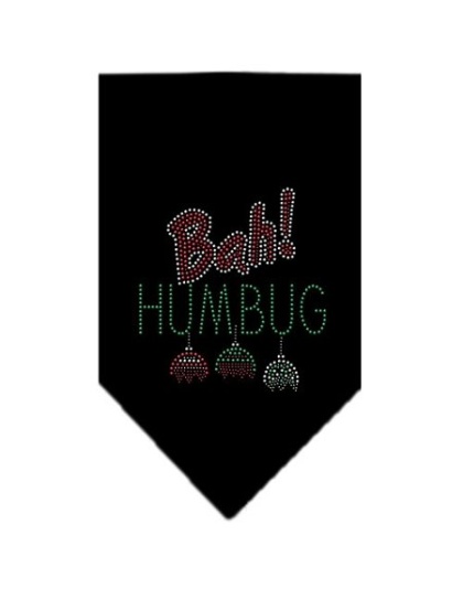 Bah Humbug Rhinestone Bandana Black Large