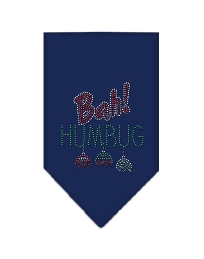 Bah Humbug Rhinestone Bandana Navy Blue large