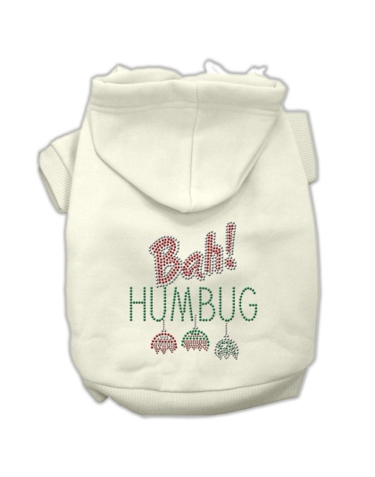 Bah Humbug Rhinestone Hoodies Cream L