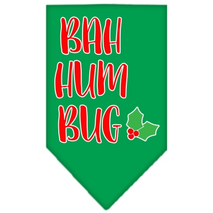 Bah Humbug Screen Print Bandana Emerald Green Large