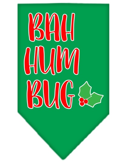 Bah Humbug Screen Print Bandana Emerald Green Large