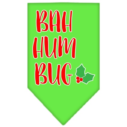 Bah Humbug Screen Print Bandana Lime Green Large