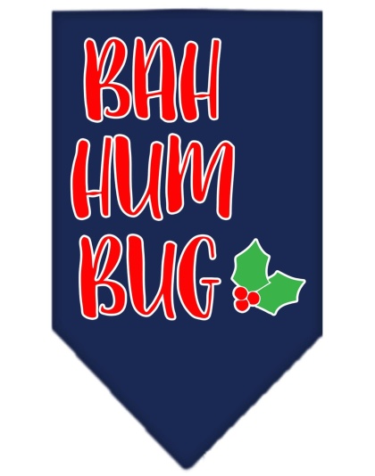 Bah Humbug Screen Print Bandana Navy Blue large