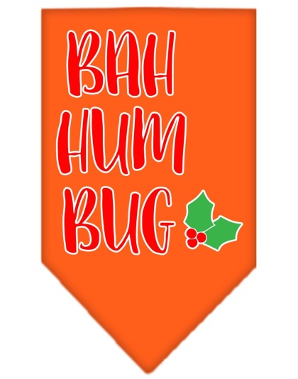 Bah Humbug Screen Print Bandana Orange Large