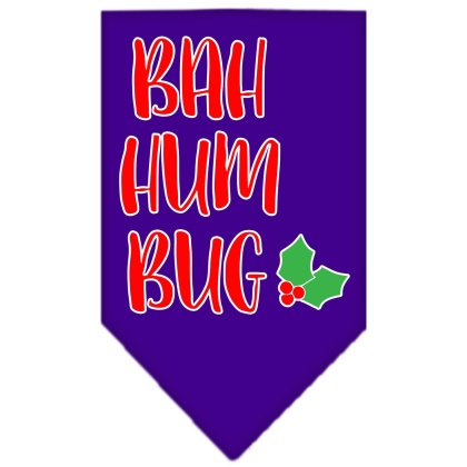 Bah Humbug Screen Print Bandana Purple Large