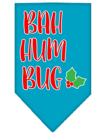 Bah Humbug Screen Print Bandana Turquoise Large