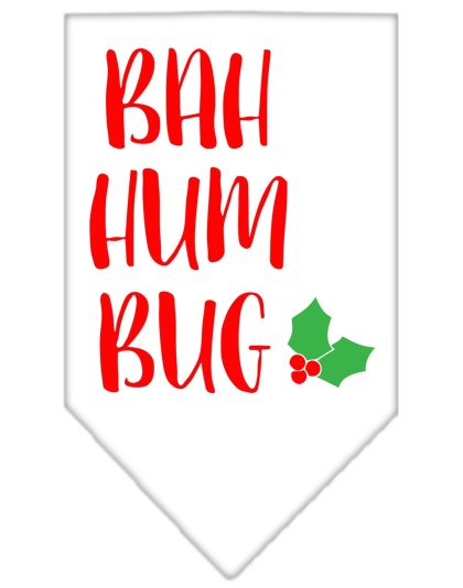 Bah Humbug Screen Print Bandana White Large