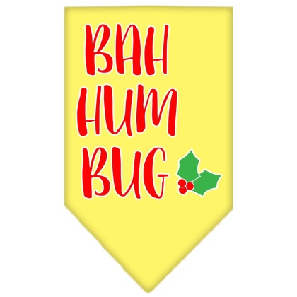 Bah Humbug Screen Print Bandana Yellow Large