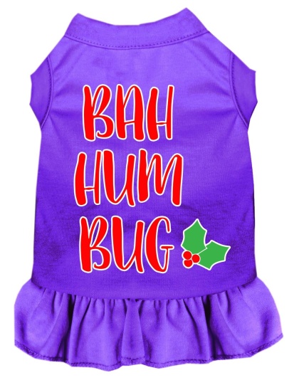 Bah Humbug Screen Print Dog Dress Purple 4X