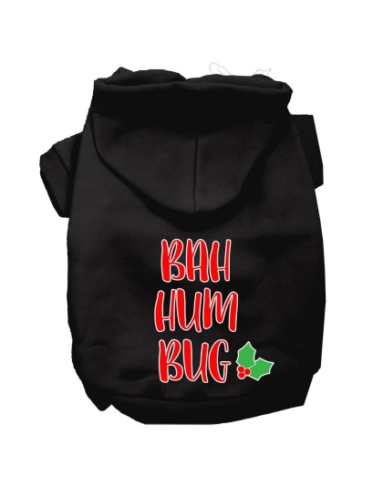 Bah Humbug Screen Print Dog Hoodie Black L