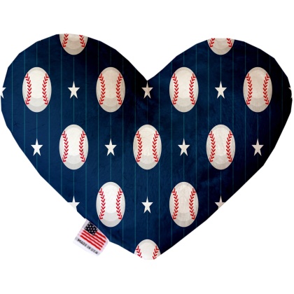 Baseball Pinstripes 6 Inch Canvas Heart Dog Toy