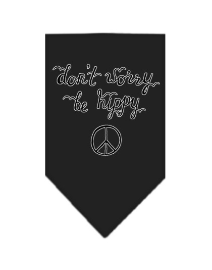 Be Hippy Screen Print Bandana Black Large