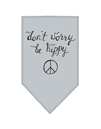 Be Hippy Screen Print Bandana Grey Large