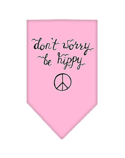 Be Hippy Screen Print Bandana Light Pink Large