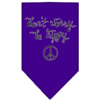 Be Hippy Screen Print Bandana Purple Large