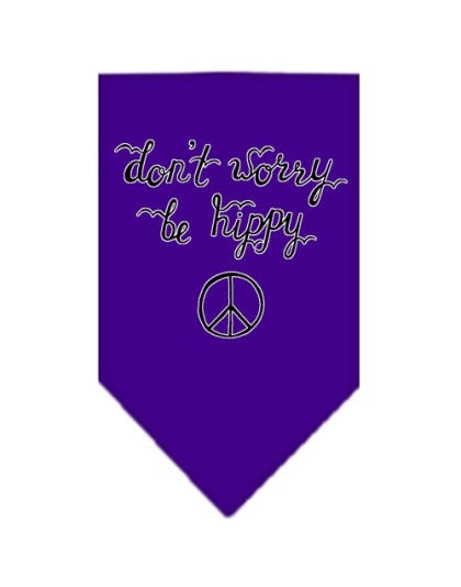 Be Hippy Screen Print Bandana Purple Large