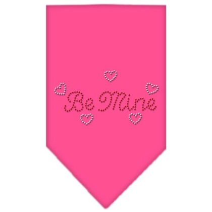 Be Mine Rhinestone Bandana Bright Pink Large