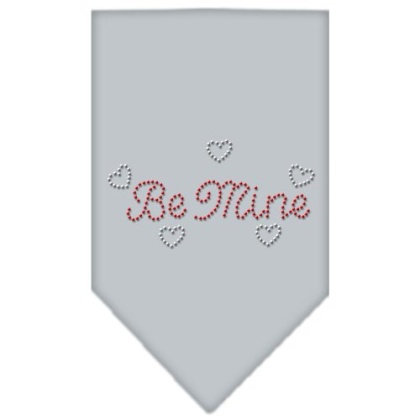 Be Mine Rhinestone Bandana Grey Large