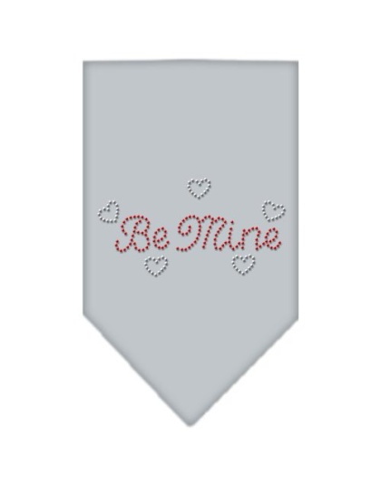 Be Mine Rhinestone Bandana Grey Large