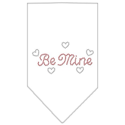 Be Mine Rhinestone Bandana White Large