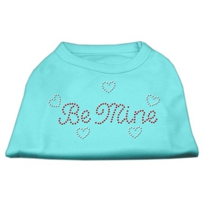 Be Mine Rhinestone Shirts Aqua L