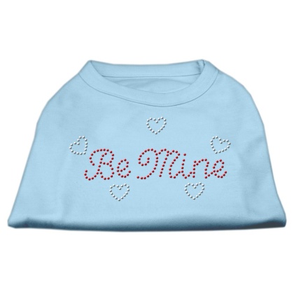 Be Mine Rhinestone Shirts Baby Blue L