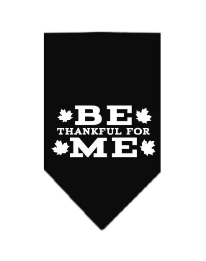 Be Thankful for Me Screen Print Bandana Black Large