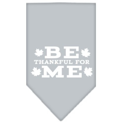 Be Thankful for Me Screen Print Bandana Grey Large