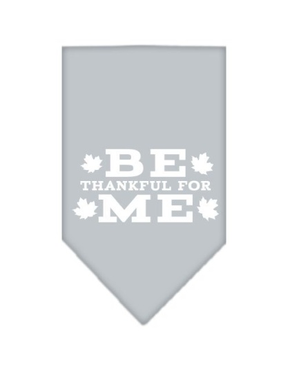 Be Thankful for Me Screen Print Bandana Grey Large