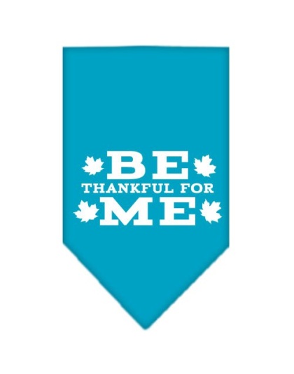 Be Thankful for Me Screen Print Bandana Turquoise Large