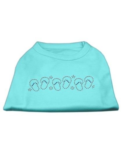 Beach Sandals Rhinestone Shirt Aqua L