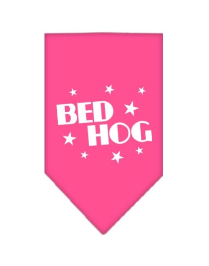 Bed Hog Screen Print Bandana Bright Pink Large