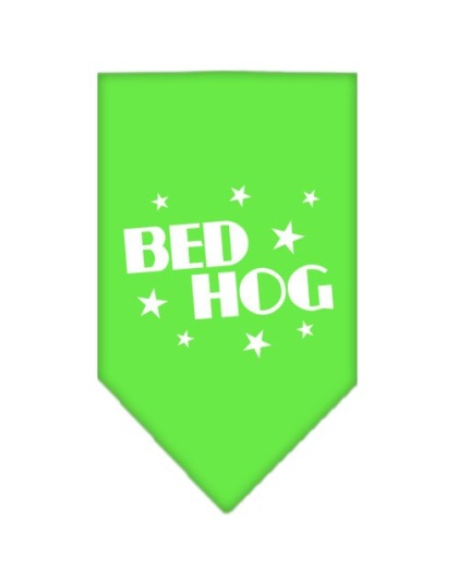 Bed Hog Screen Print Bandana Lime Green Large